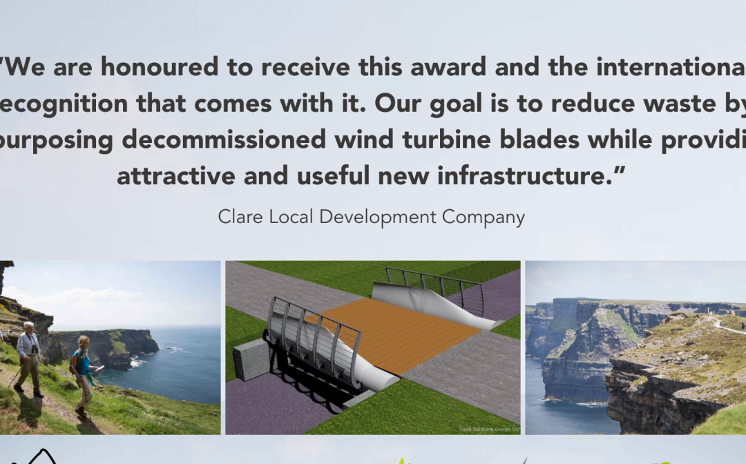 CLDC Circular Economy Project Repurposing Windfarm Blades Wins International “Best New Initiative” Award
