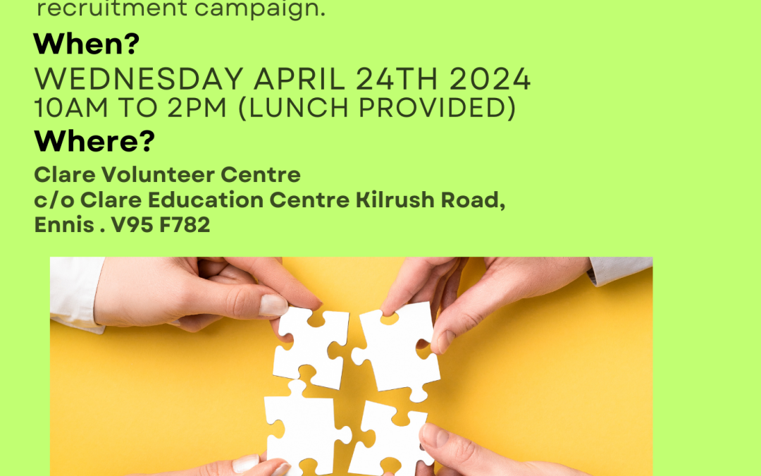 Recruiting volunteers for your organisation: Free workshop April 24th!